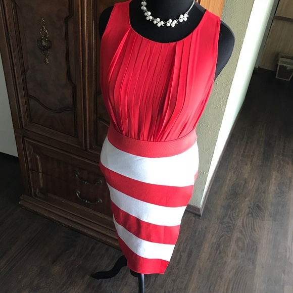 INC International Concepts Dresses & Skirts - FAUX WRAP - RED STRIPED SKIRT!